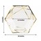 25 White 9" Hexagon Paper Salad Dinner Plates Gold Trim Tableware